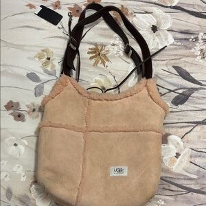 UGG Beige Chestnut Shearling Shoulder Bag